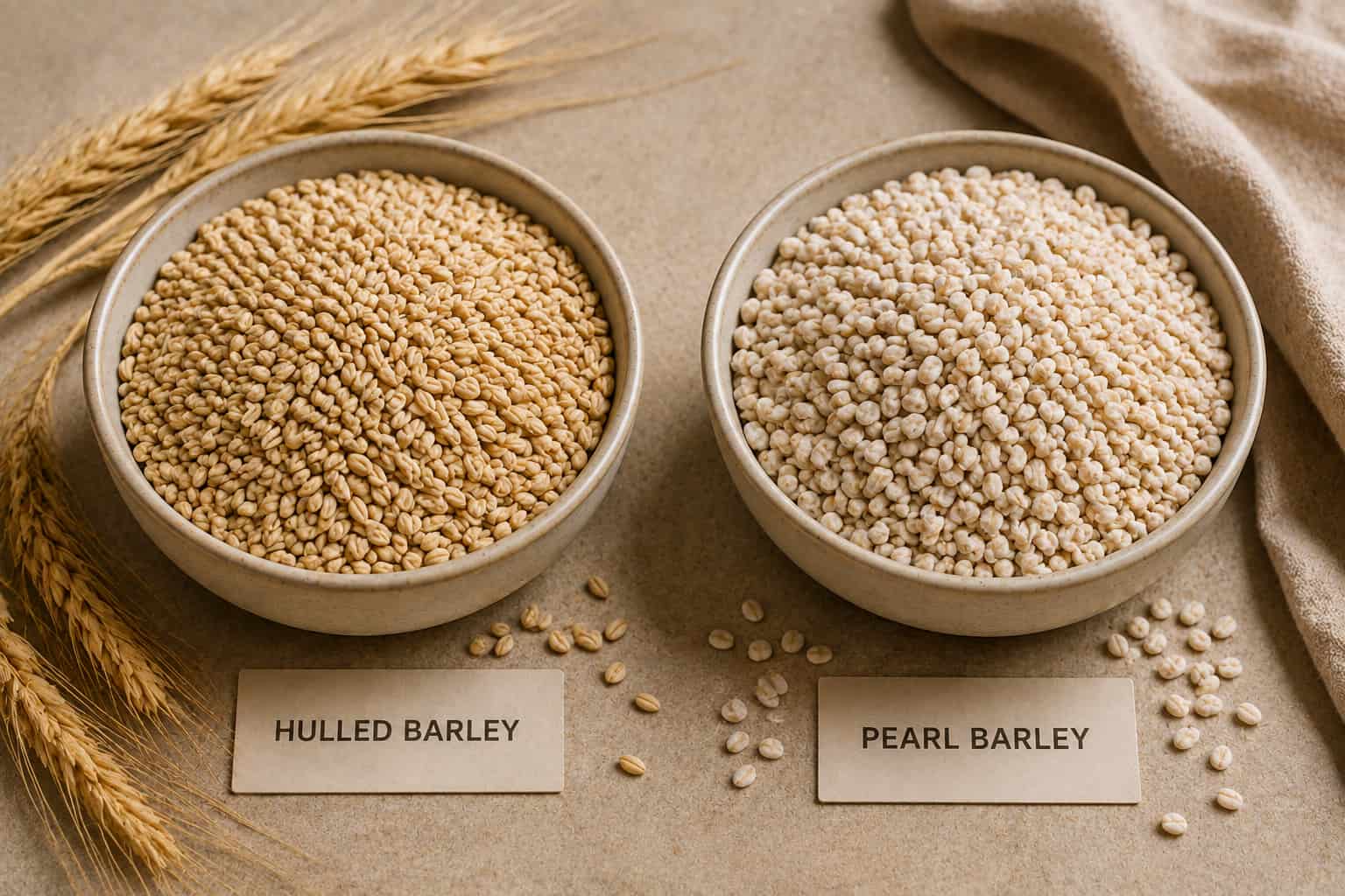 Hulled barley and pearl barley