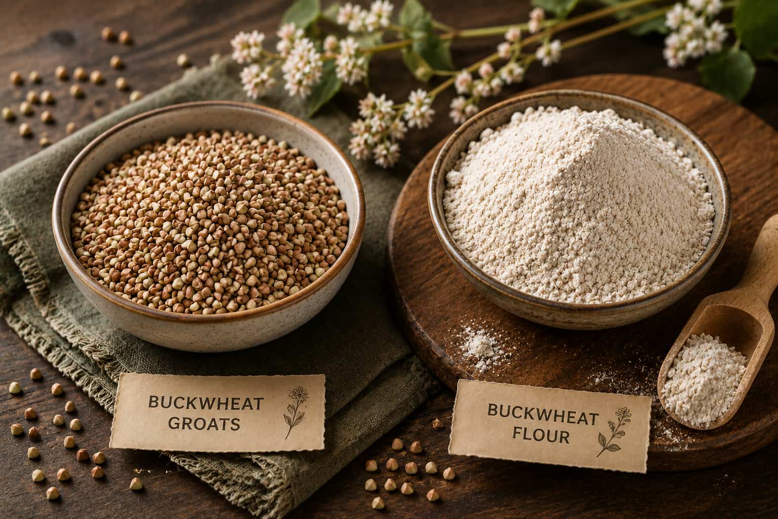 Buckwheat groats and buckwheat flour