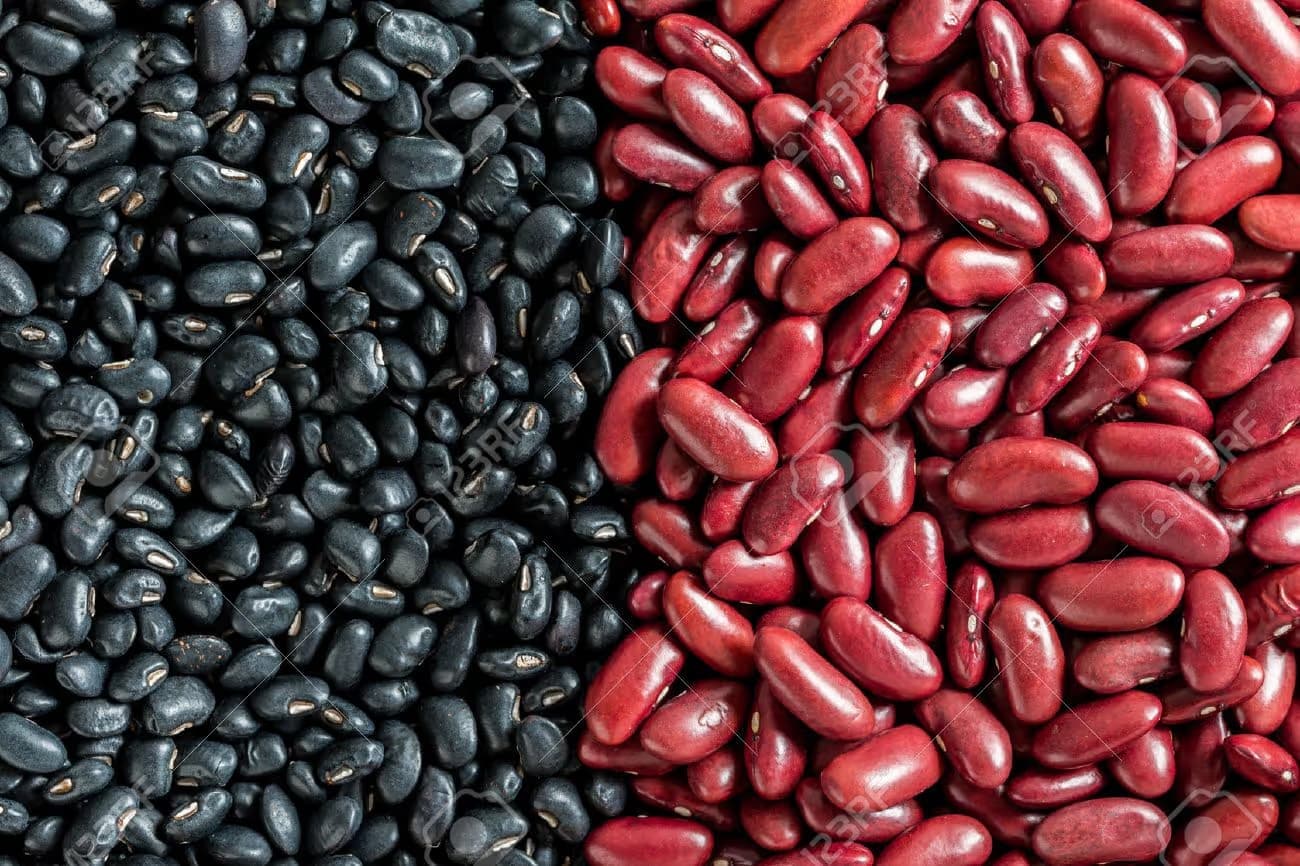 Kidney beans and black beans