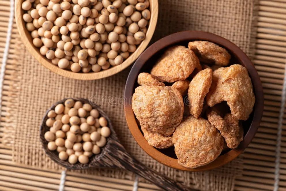 Whole soybeans and textured soy meal