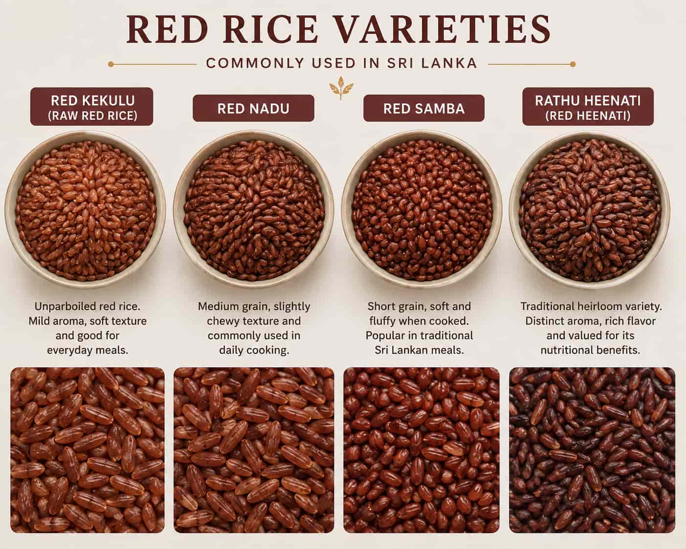 Red rice grains